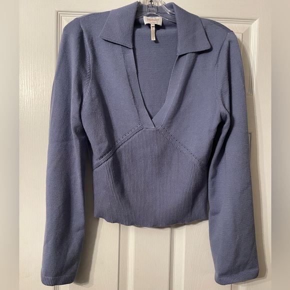 Laundry By Shelli Segal Sweaters - Laundry By Shelli Segal Lavender Blue V-Neck Sweater